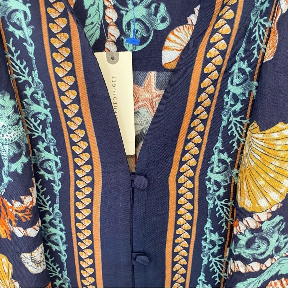 NEW Anthropologie MAEVE Blie Sea Shell Button Up Blouse - Picture 7 of 13